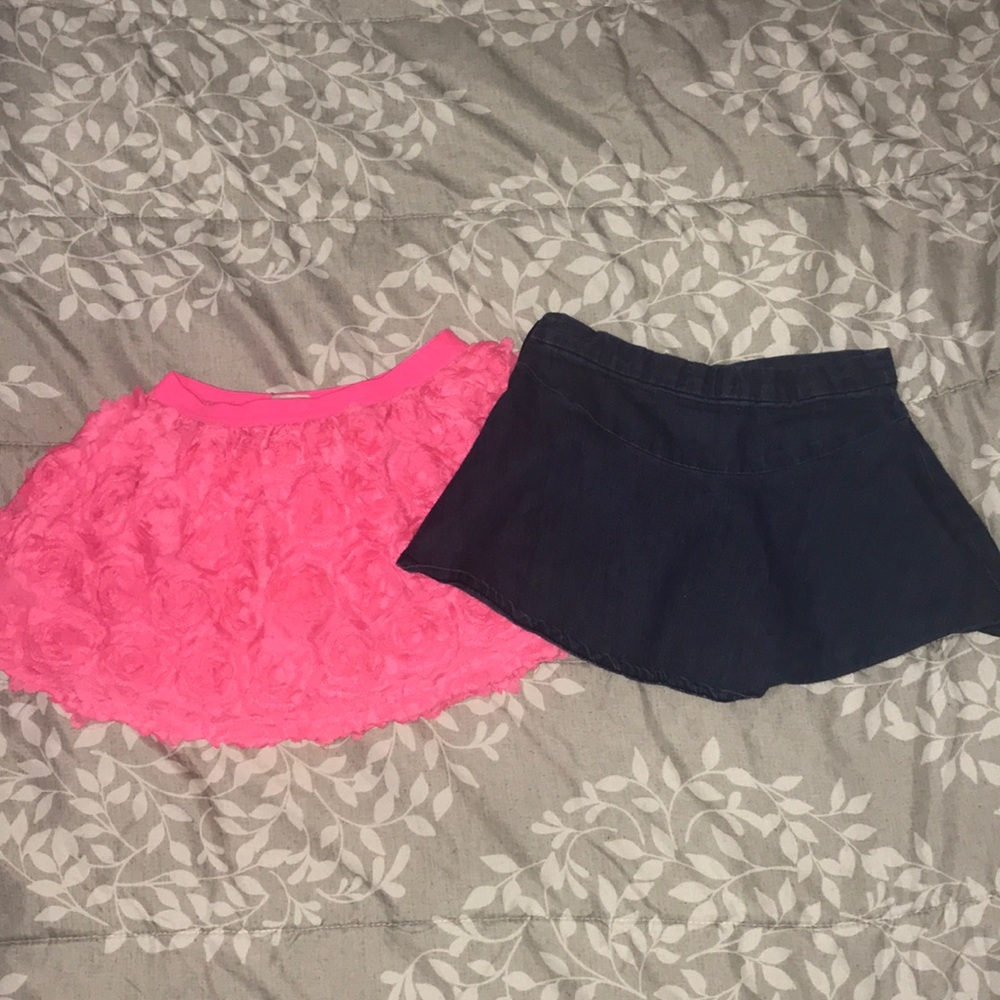 Girls 3T Hot Pink Ruffle and Denim Skirt Bundle!